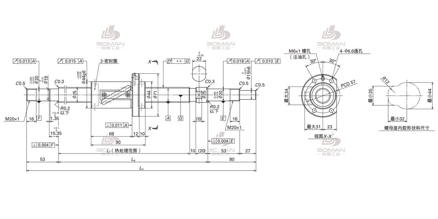 W2515FA-3P-C5Z25          5-FA标准滚珠丝杠