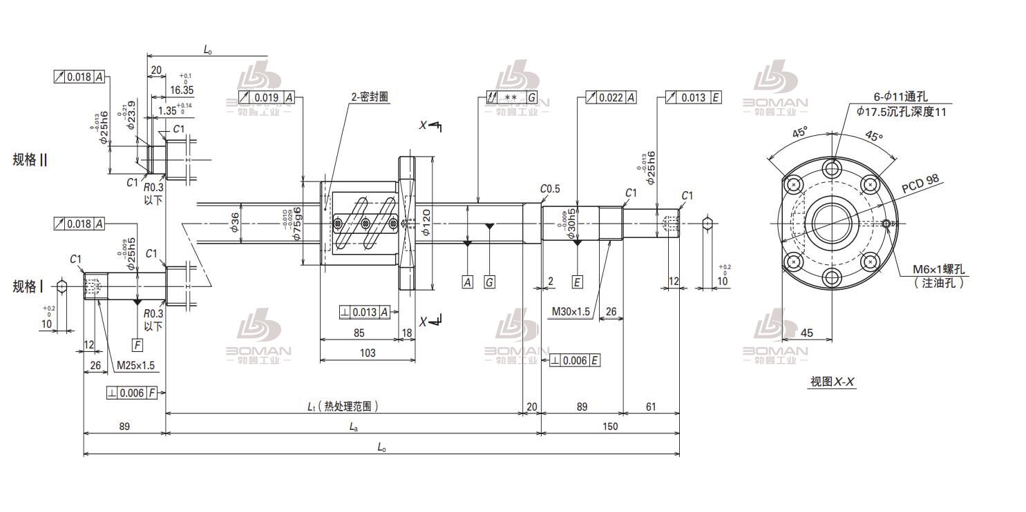 W3609SA-1Z-C5Z10-MA标准滚珠丝杠