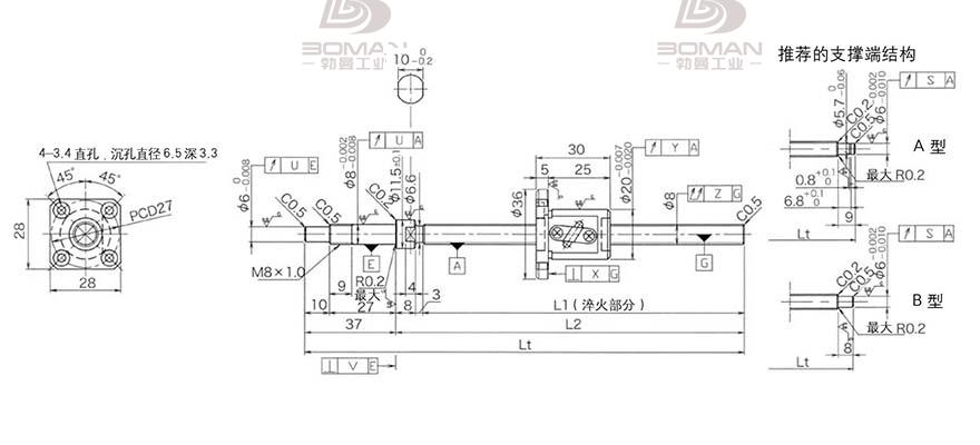 KURODA GP0802DS-AAFR-0250B-C3F 黑田丝杆原产地