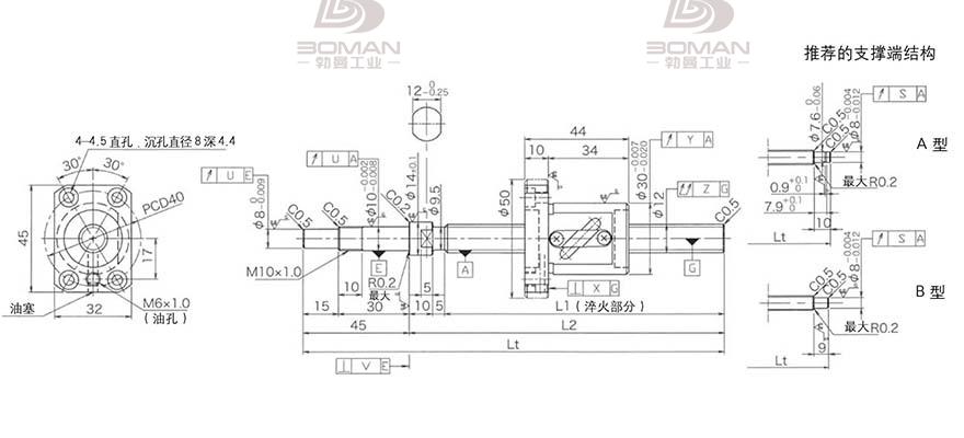 KURODA GP1205DS-BALR-0450B-C3S 回路数 黑田丝杆
