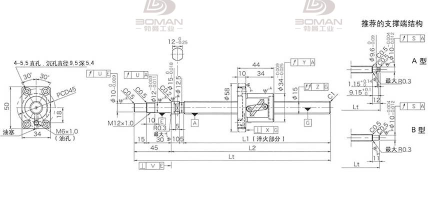 KURODA GP1505DS-BALR-0600B-C3F 黑田精工丝杆底座怎么拆