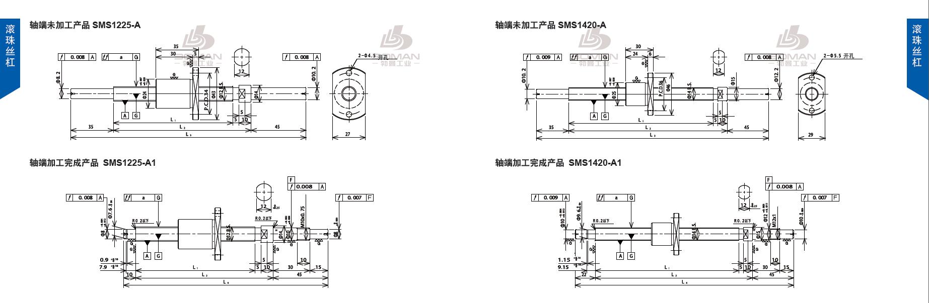 TSUBAKI SMS1225-310C3-A tsubaki数控滚珠丝杆规格